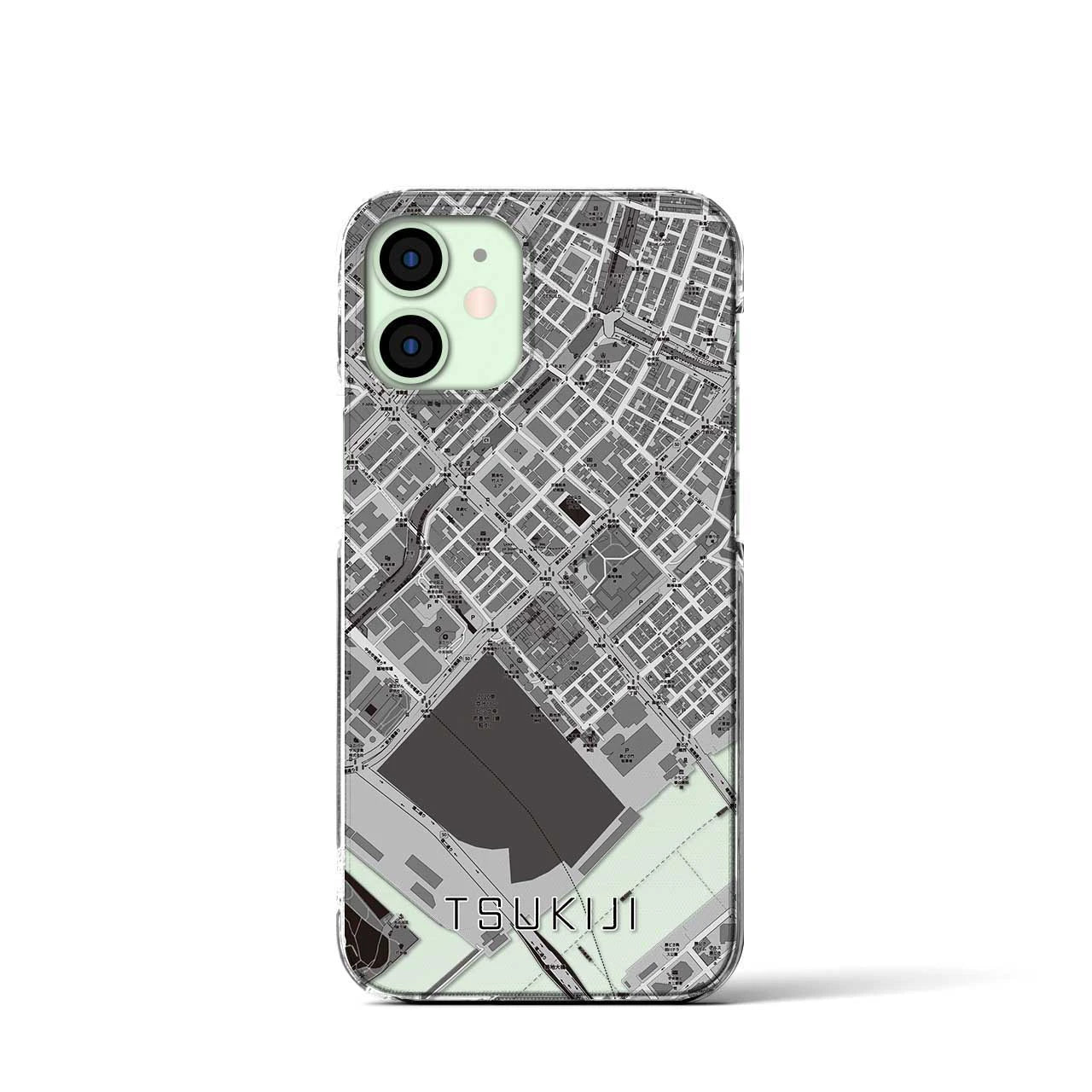 【築地(東京都)】地図柄iPhoneケース(クリアタイプ)