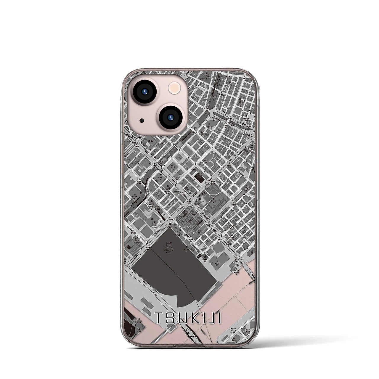 【築地(東京都)】地図柄iPhoneケース(クリアタイプ)