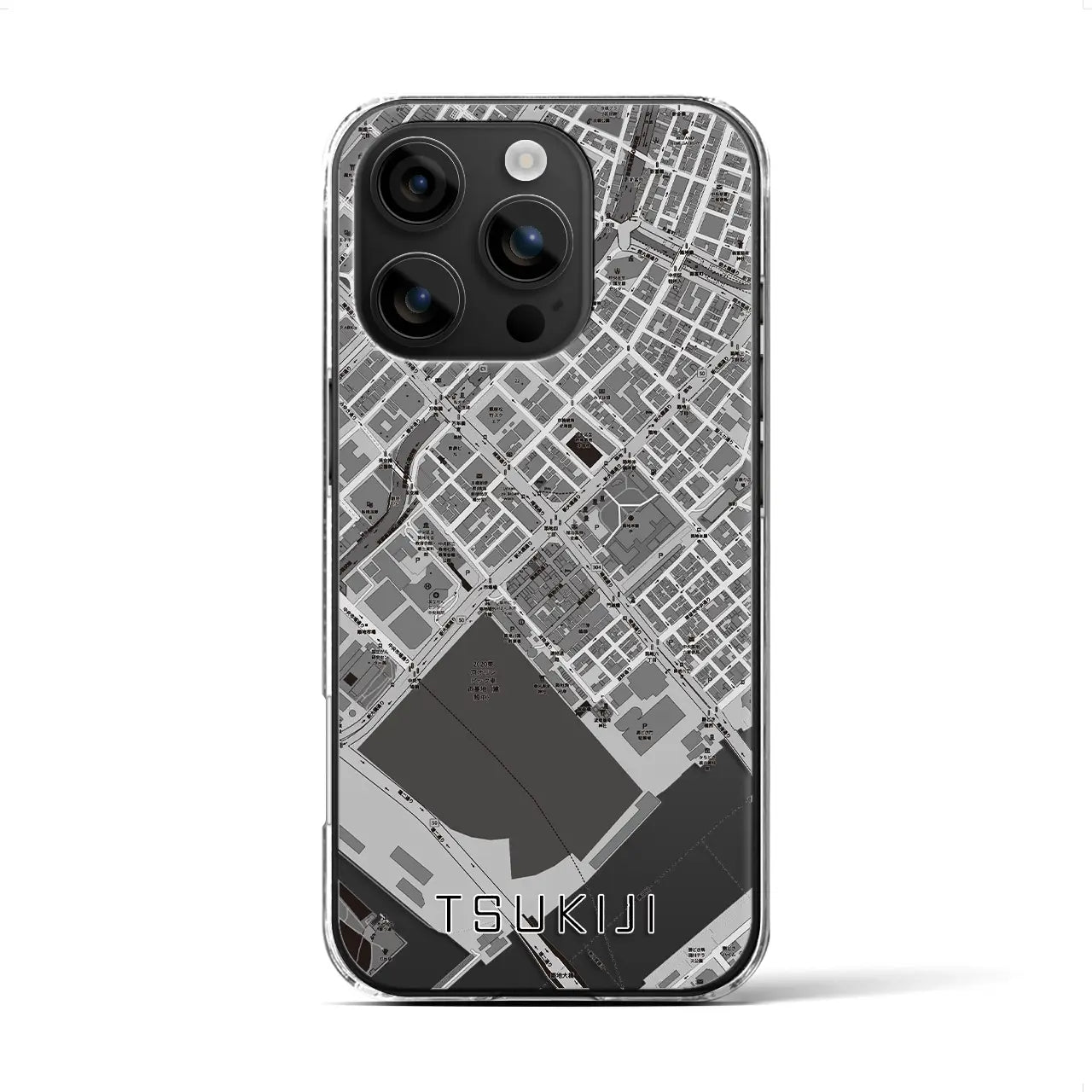 【築地(東京都)】地図柄iPhoneケース(クリアタイプ)