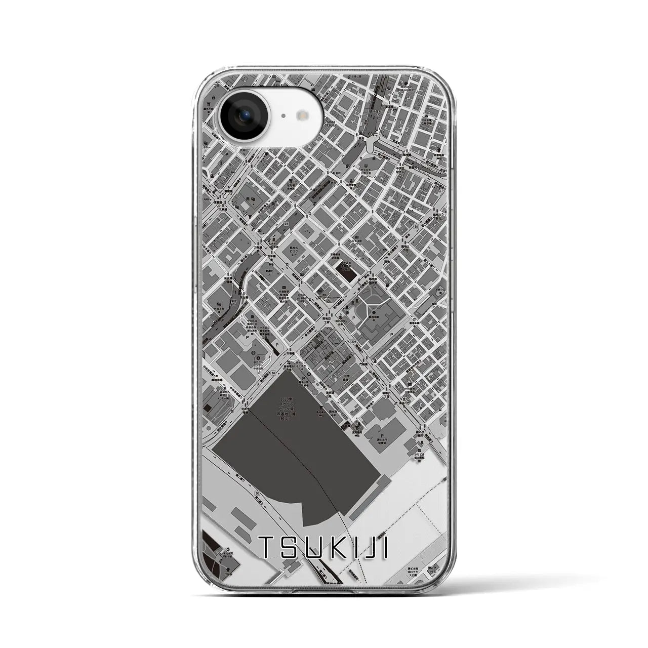 【築地(東京都)】地図柄iPhoneケース(クリアタイプ)