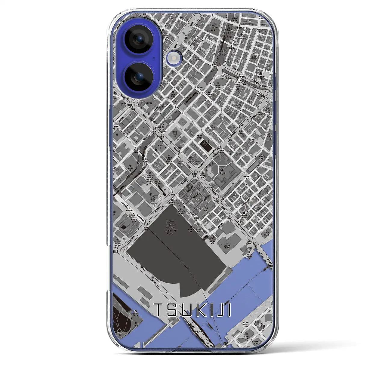 【築地(東京都)】地図柄iPhoneケース(クリアタイプ)