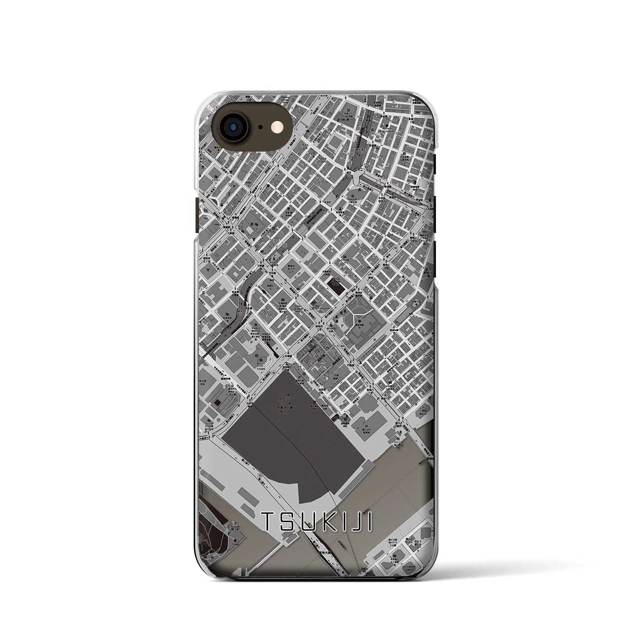 【築地(東京都)】地図柄iPhoneケース(クリアタイプ)