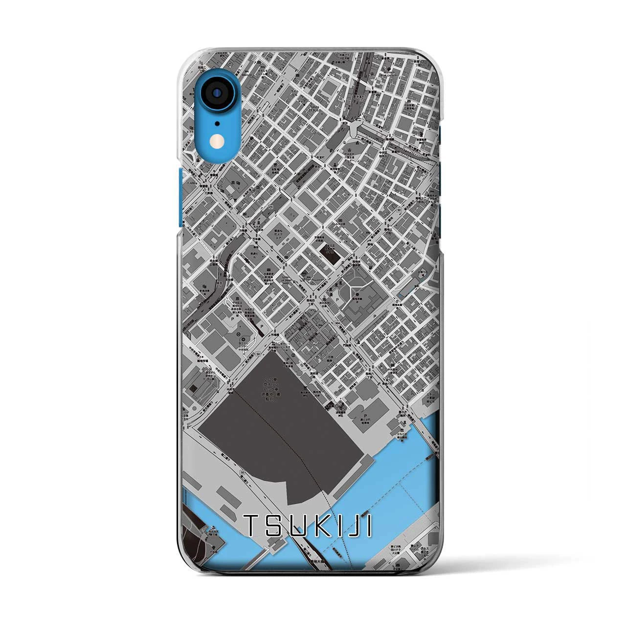 【築地(東京都)】地図柄iPhoneケース(クリアタイプ)