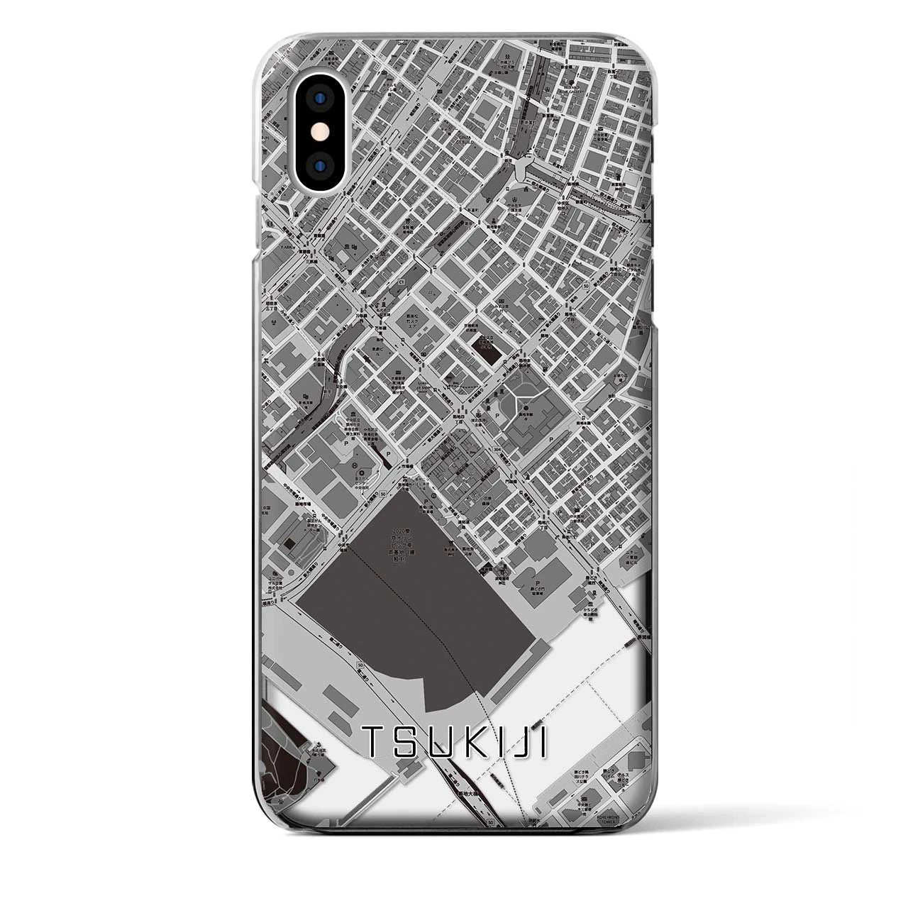 【築地(東京都)】地図柄iPhoneケース(クリアタイプ)