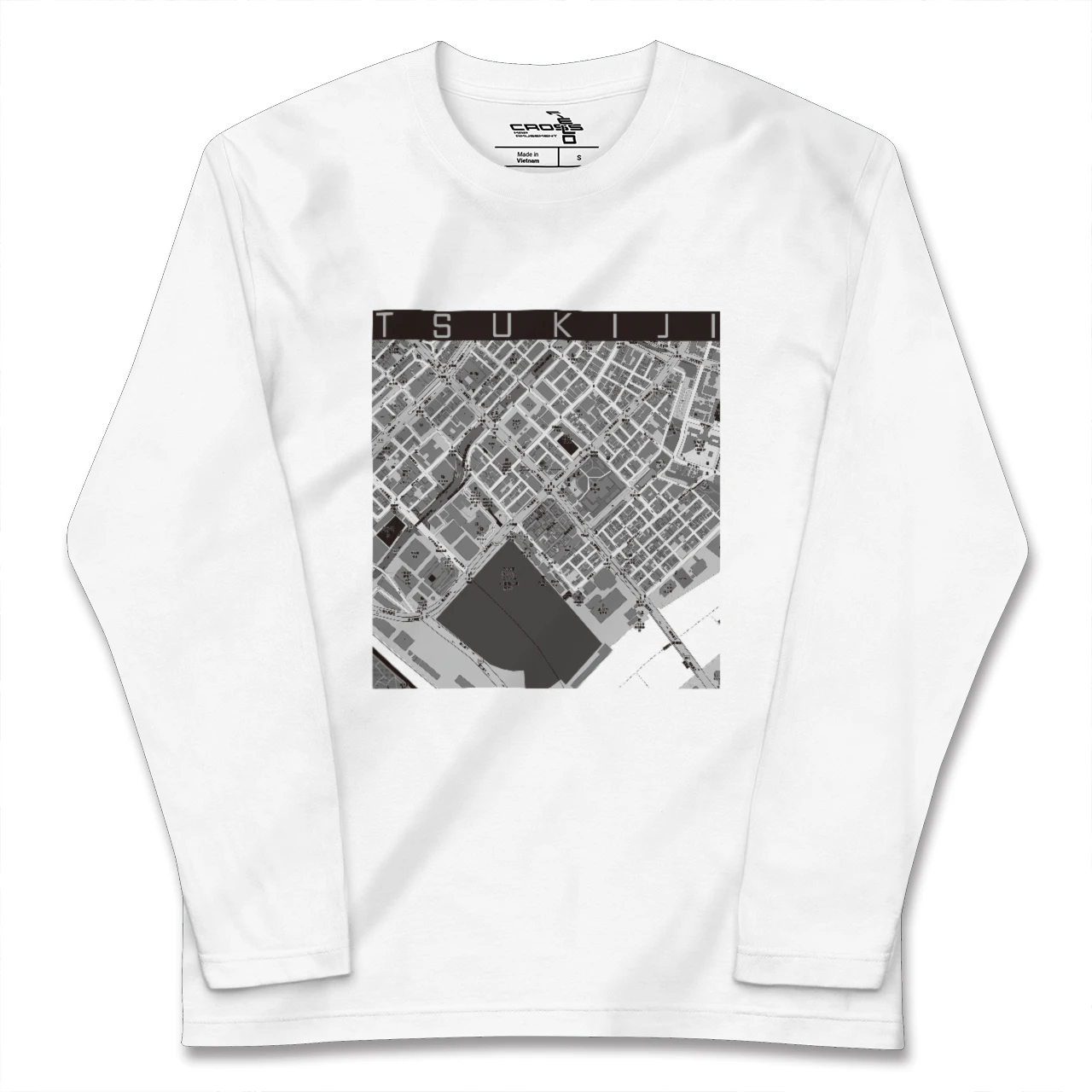 【築地(東京都)】地図柄ロングスリーブTシャツ