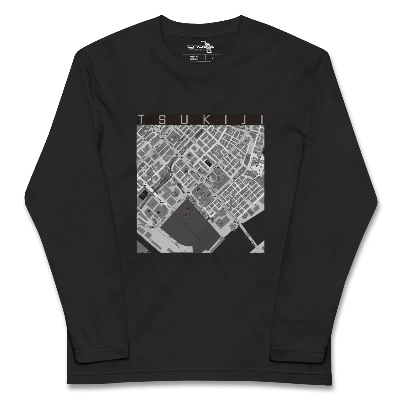 【築地(東京都)】地図柄ロングスリーブTシャツ