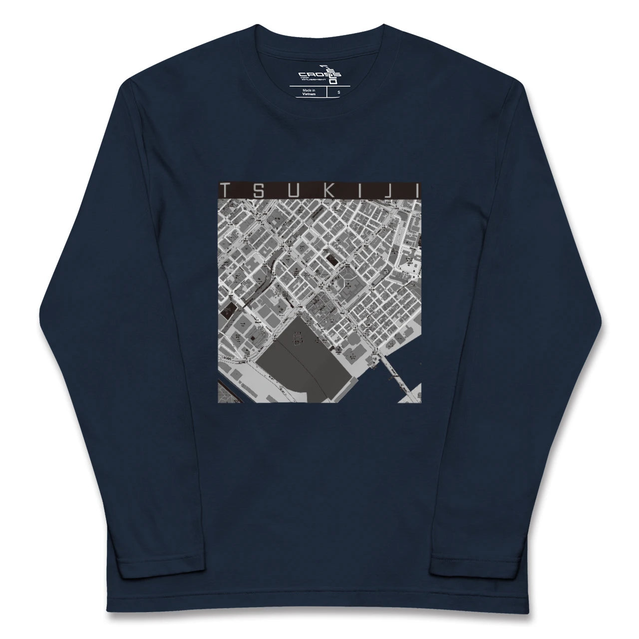 【築地(東京都)】地図柄ロングスリーブTシャツ