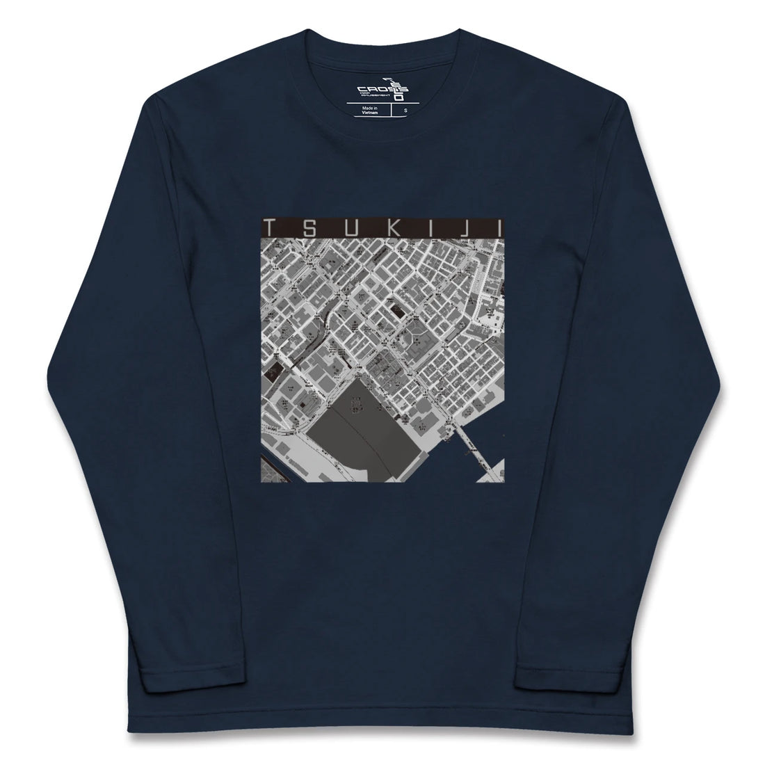 【築地(東京都)】地図柄ロングスリーブTシャツ