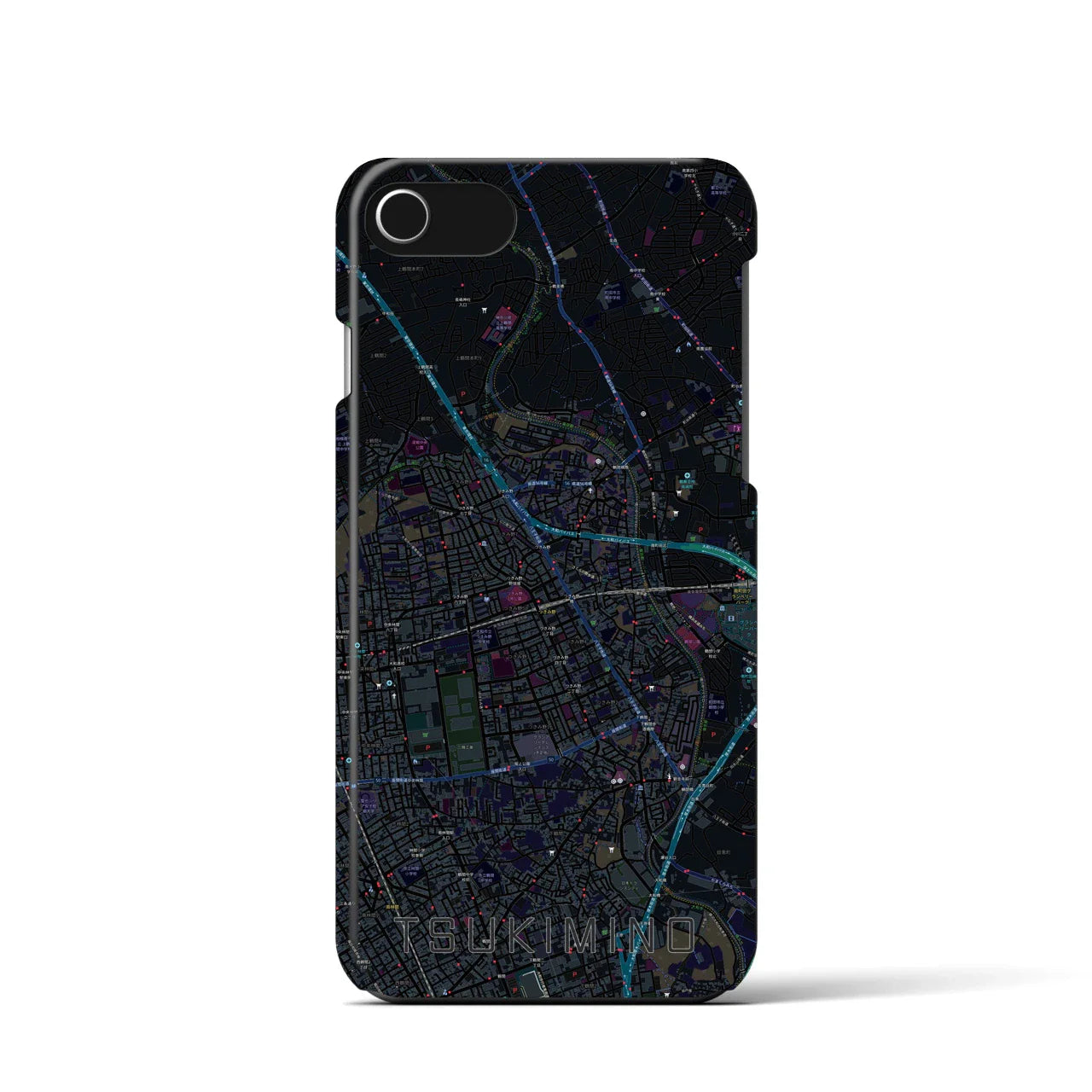 【つきみ野(神奈川県)】地図柄iPhoneケース(バックカバータイプ)