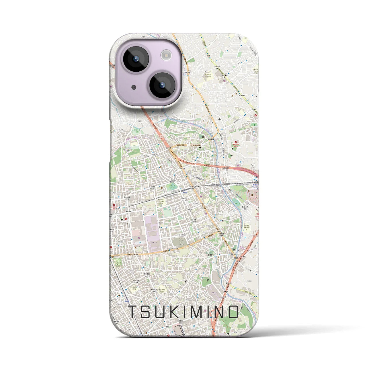 【つきみ野(神奈川県)】地図柄iPhoneケース(バックカバータイプ)