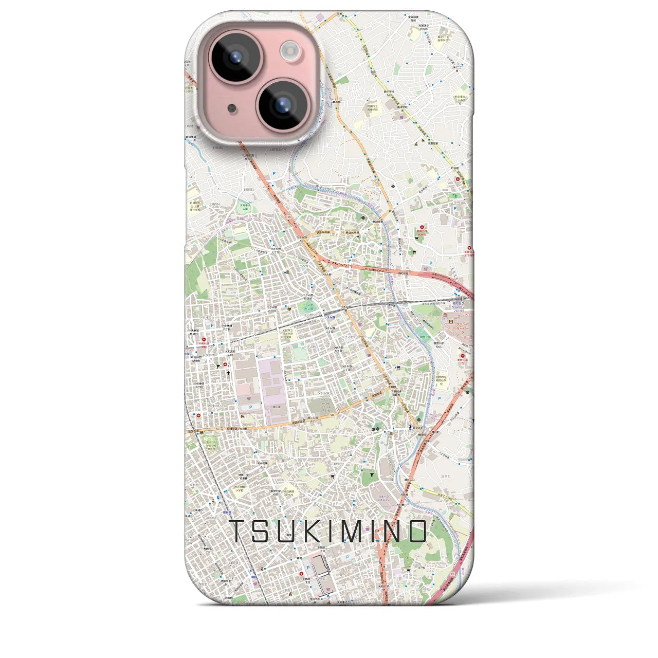 【つきみ野(神奈川県)】地図柄iPhoneケース(バックカバータイプ)