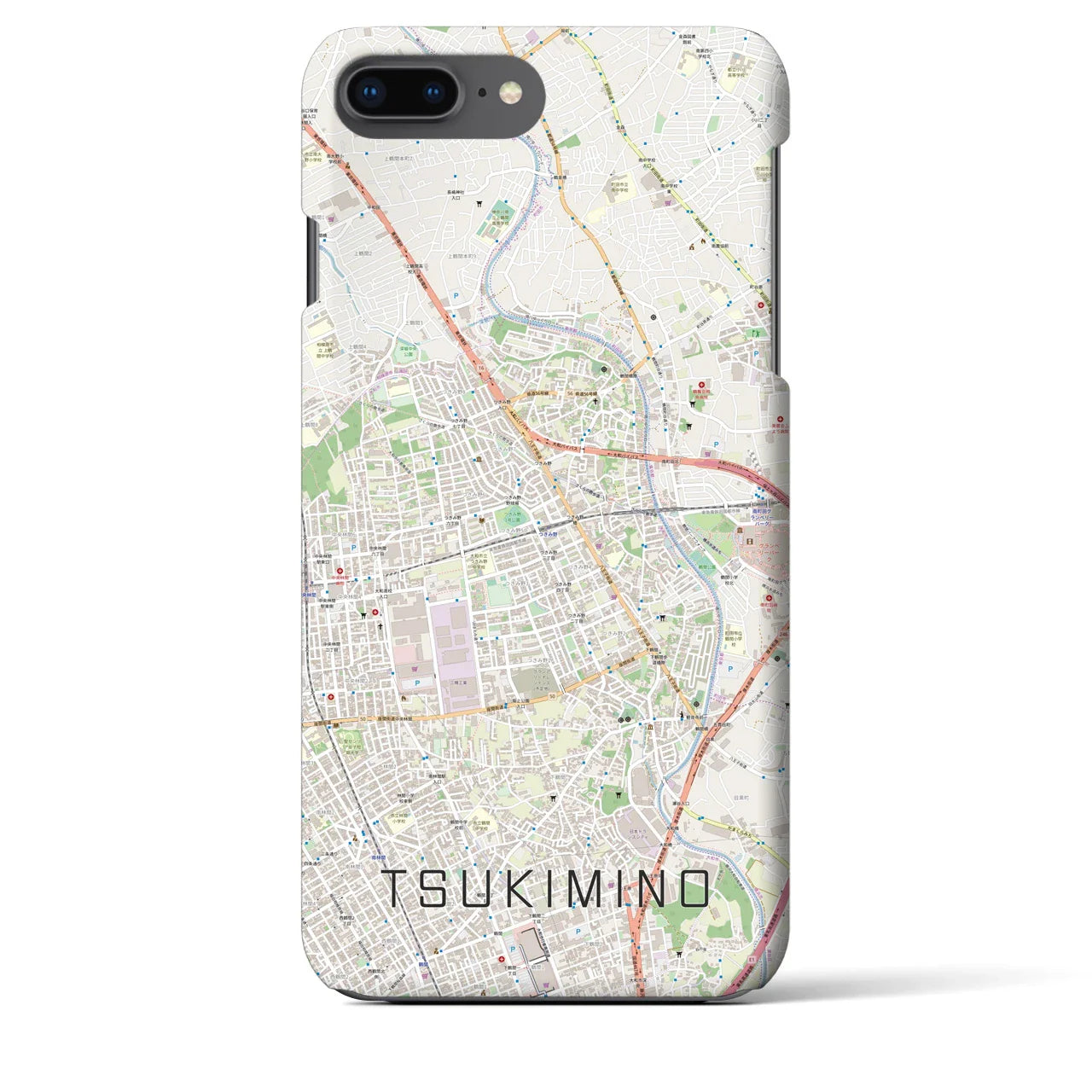【つきみ野(神奈川県)】地図柄iPhoneケース(バックカバータイプ)