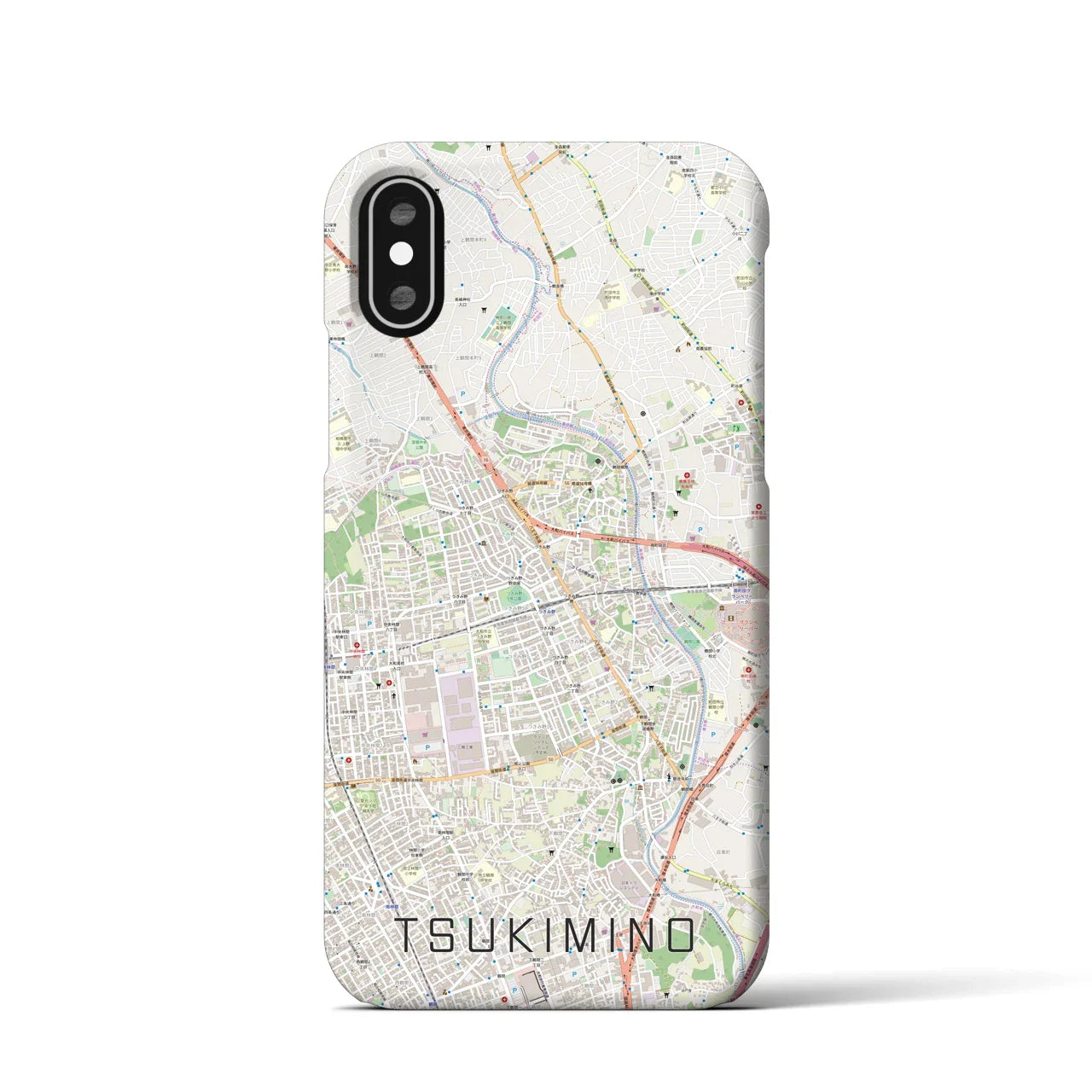 【つきみ野(神奈川県)】地図柄iPhoneケース(バックカバータイプ)