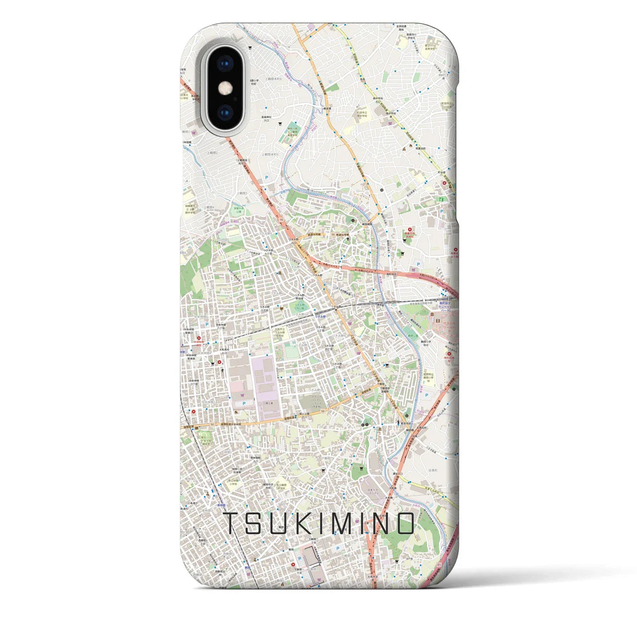 【つきみ野(神奈川県)】地図柄iPhoneケース(バックカバータイプ)