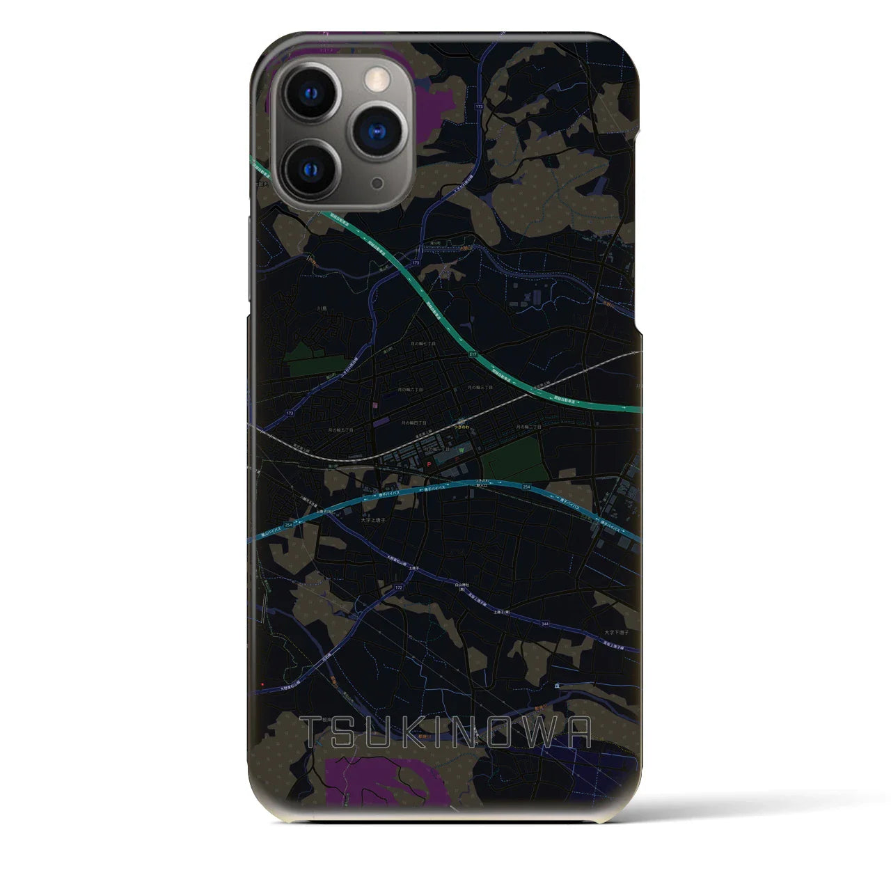 【つきのわ(埼玉県)】地図柄iPhoneケース(バックカバータイプ)