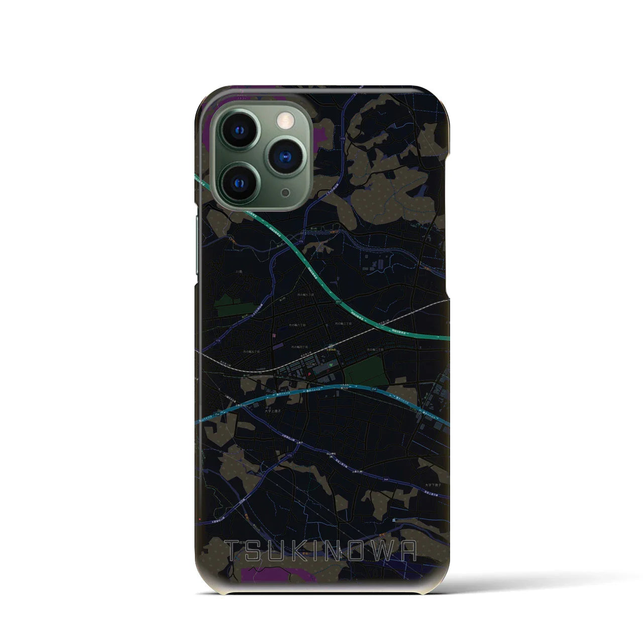 【つきのわ(埼玉県)】地図柄iPhoneケース(バックカバータイプ)