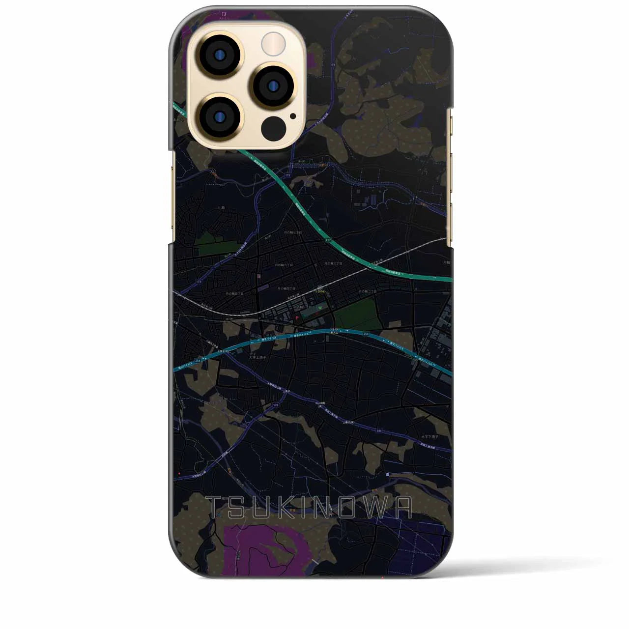 【つきのわ(埼玉県)】地図柄iPhoneケース(バックカバータイプ)