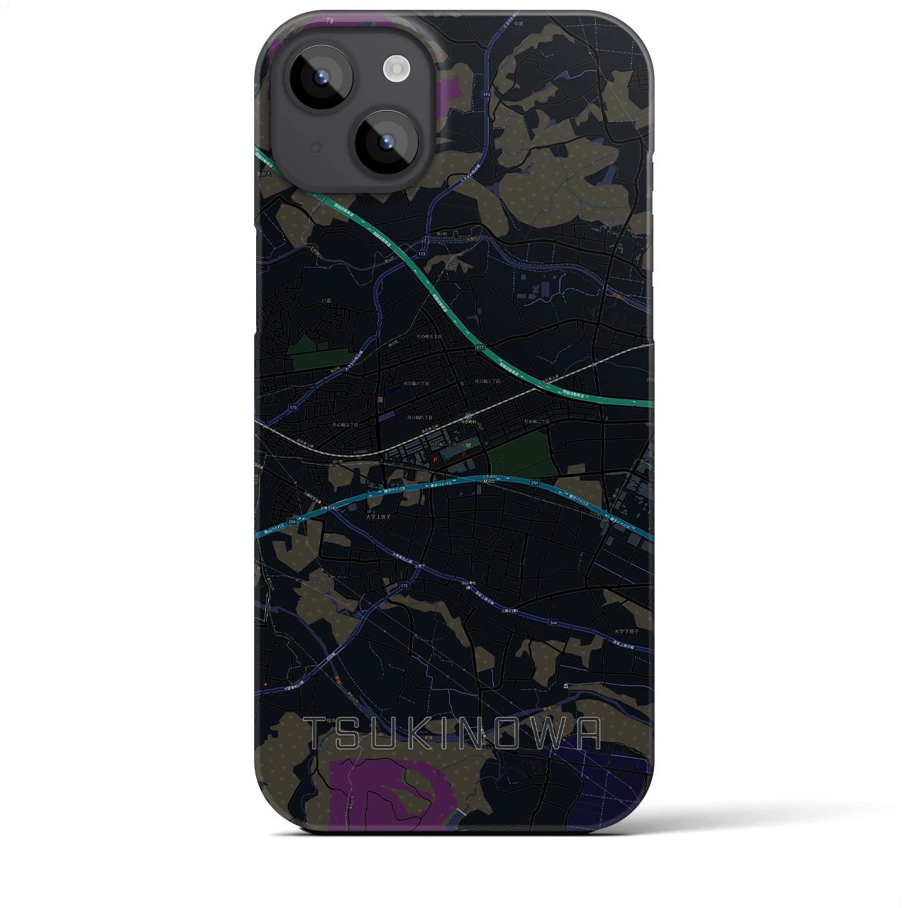 【つきのわ(埼玉県)】地図柄iPhoneケース(バックカバータイプ)