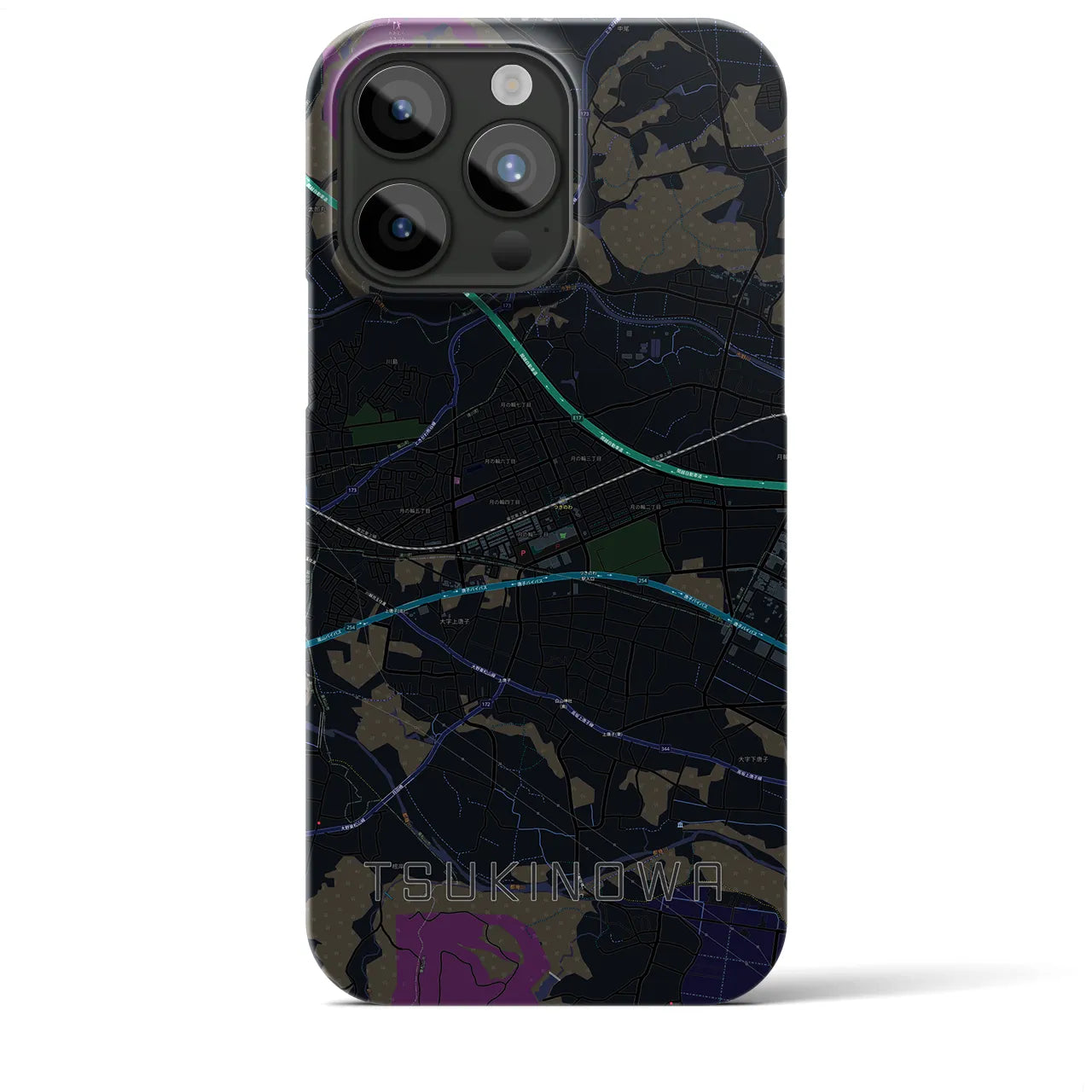 【つきのわ(埼玉県)】地図柄iPhoneケース(バックカバータイプ)