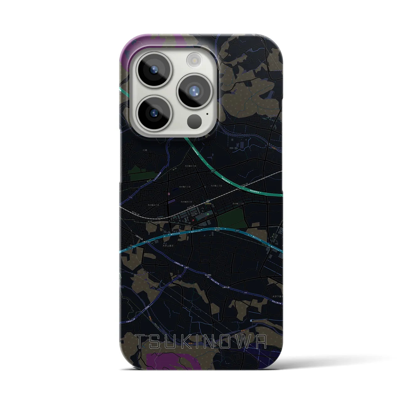【つきのわ(埼玉県)】地図柄iPhoneケース(バックカバータイプ)
