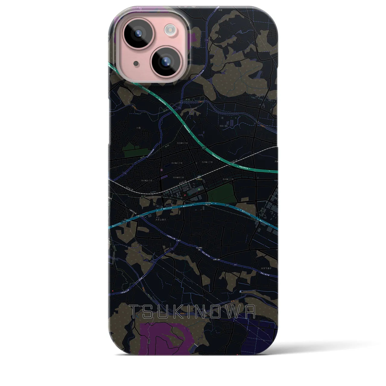 【つきのわ(埼玉県)】地図柄iPhoneケース(バックカバータイプ)