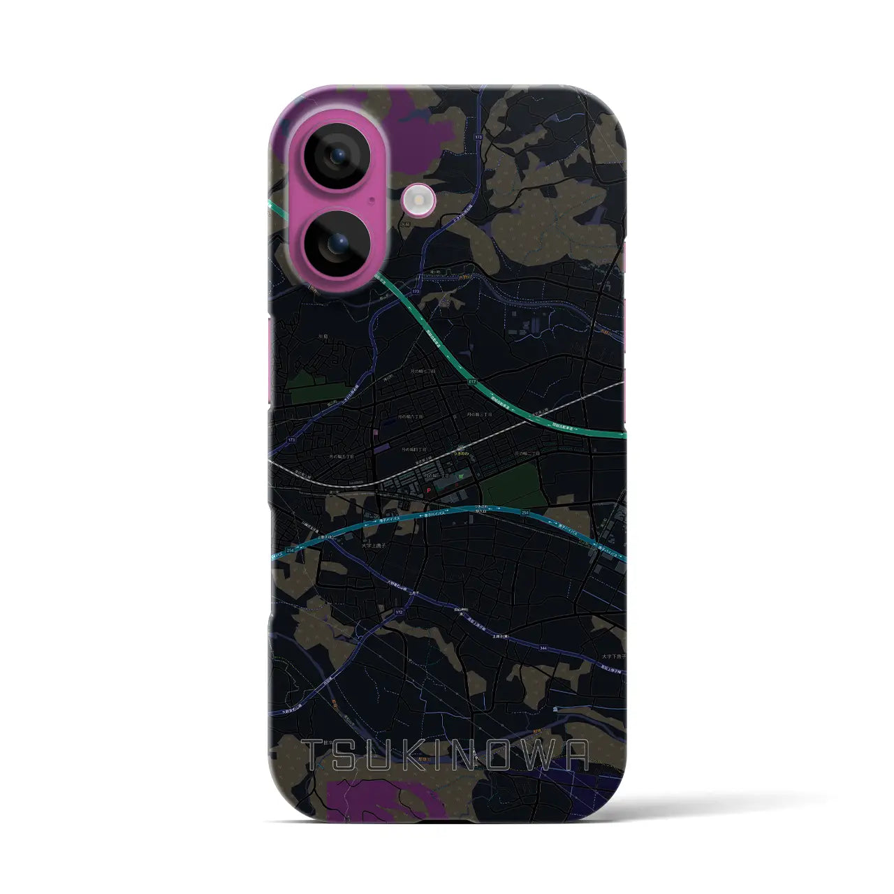 【つきのわ(埼玉県)】地図柄iPhoneケース(バックカバータイプ)