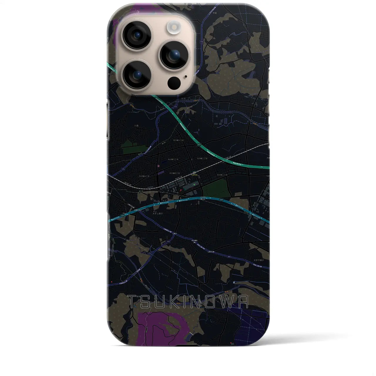 【つきのわ(埼玉県)】地図柄iPhoneケース(バックカバータイプ)