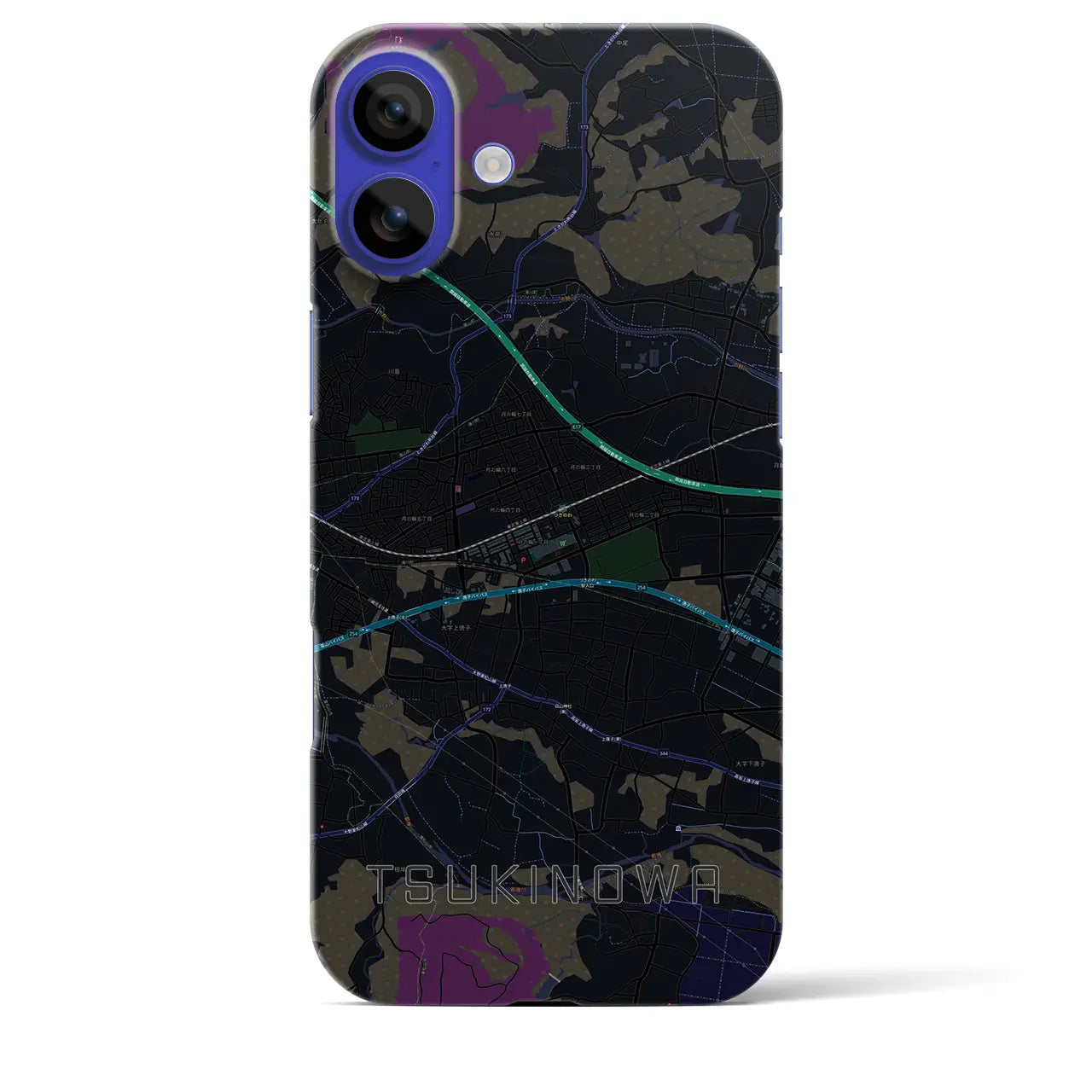 【つきのわ(埼玉県)】地図柄iPhoneケース(バックカバータイプ)