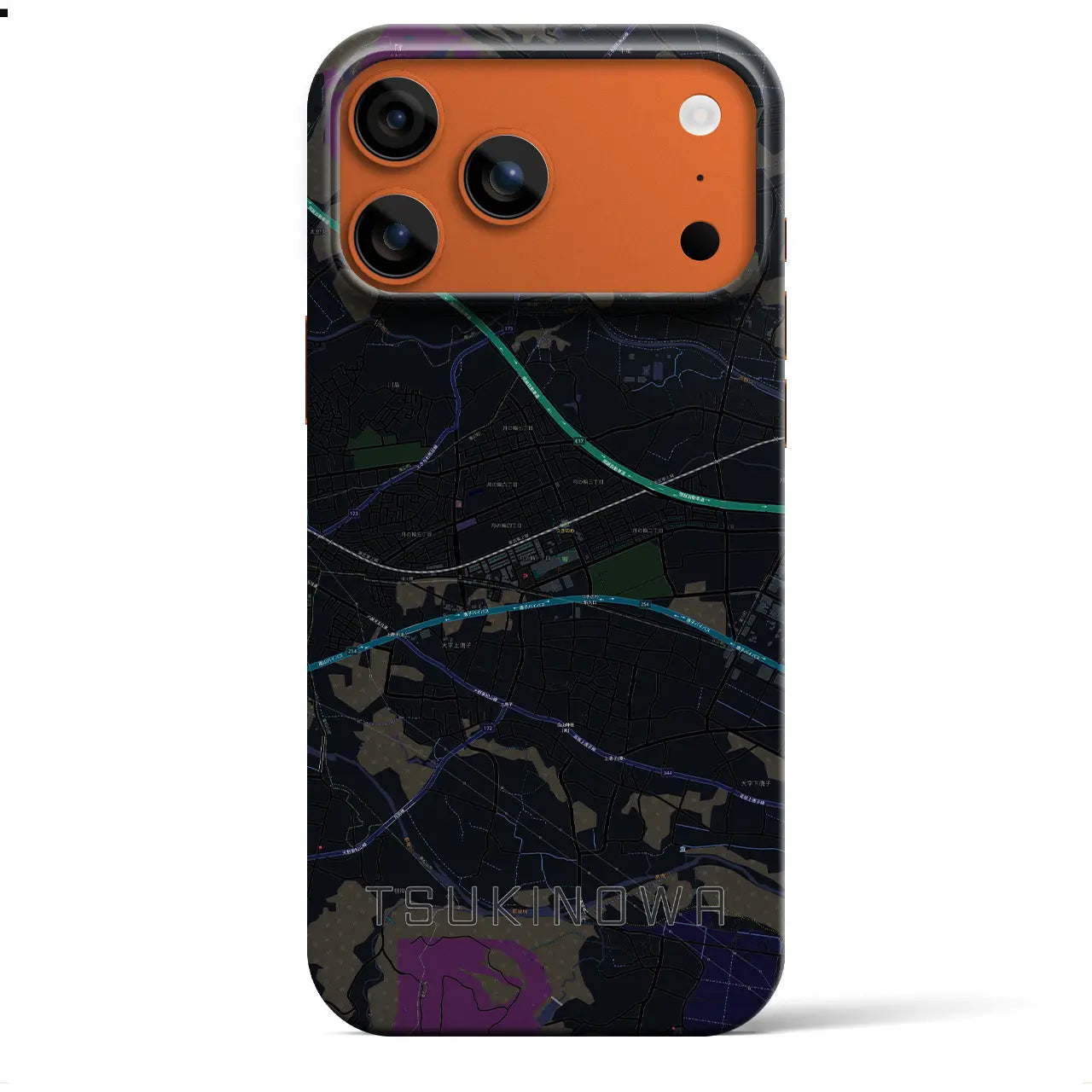 【つきのわ(埼玉県)】地図柄iPhoneケース(バックカバータイプ)