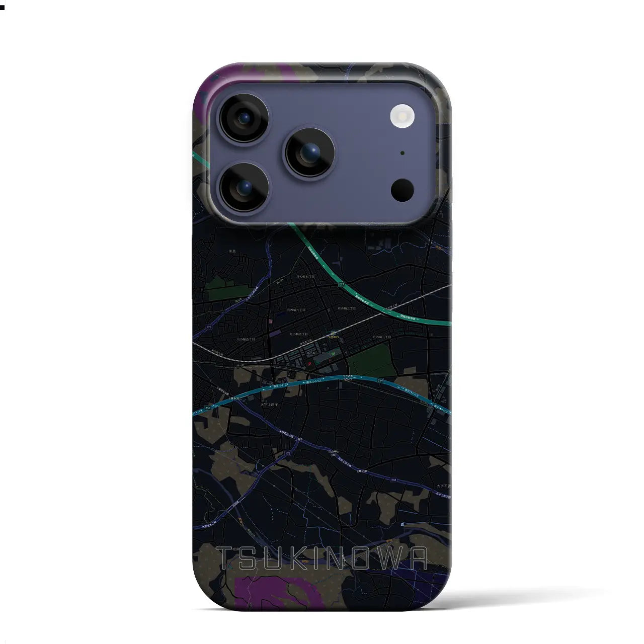 【つきのわ(埼玉県)】地図柄iPhoneケース(バックカバータイプ)