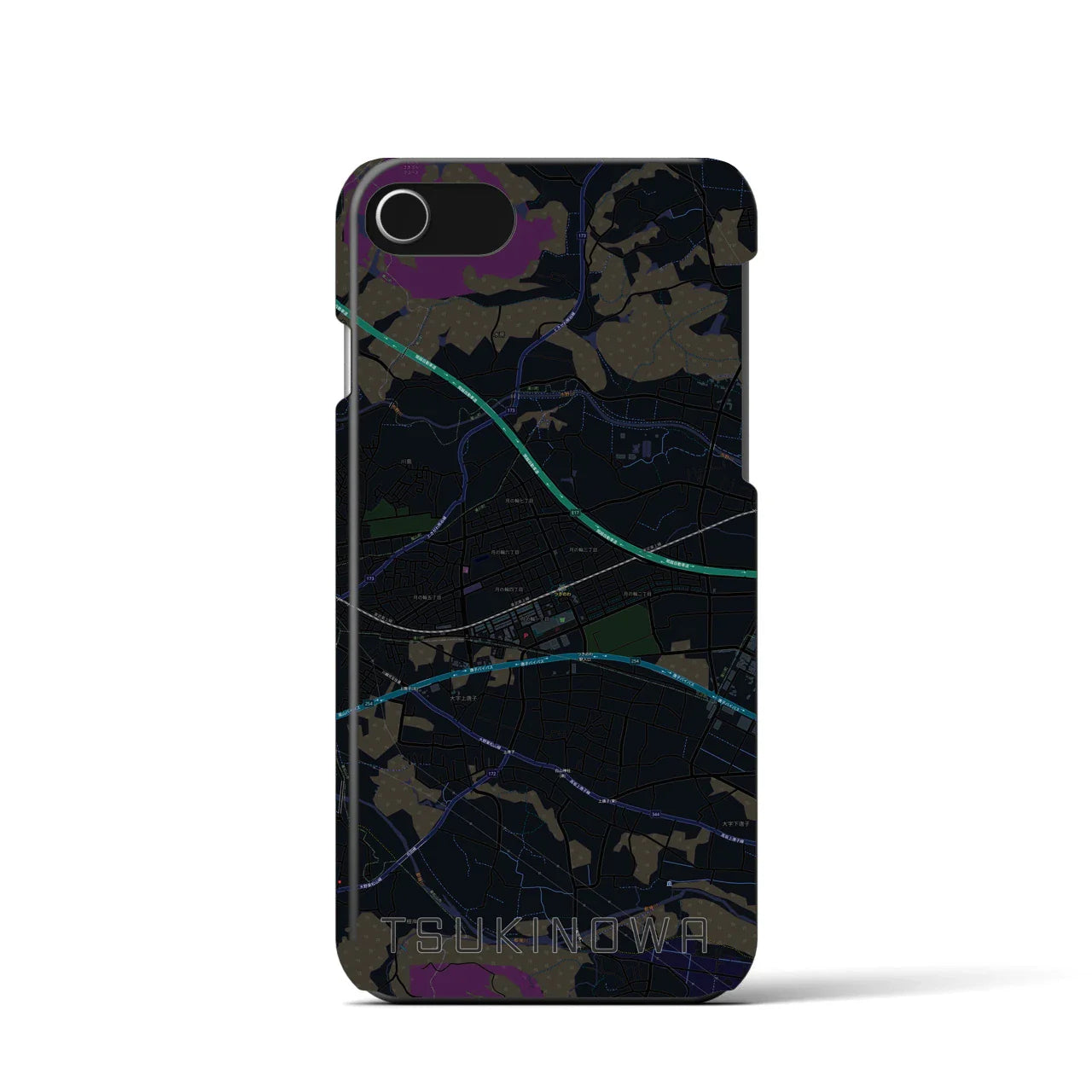 【つきのわ(埼玉県)】地図柄iPhoneケース(バックカバータイプ)