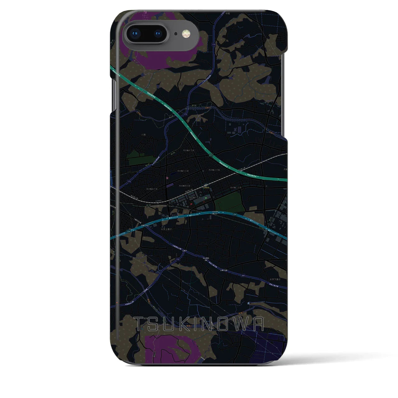 【つきのわ(埼玉県)】地図柄iPhoneケース(バックカバータイプ)