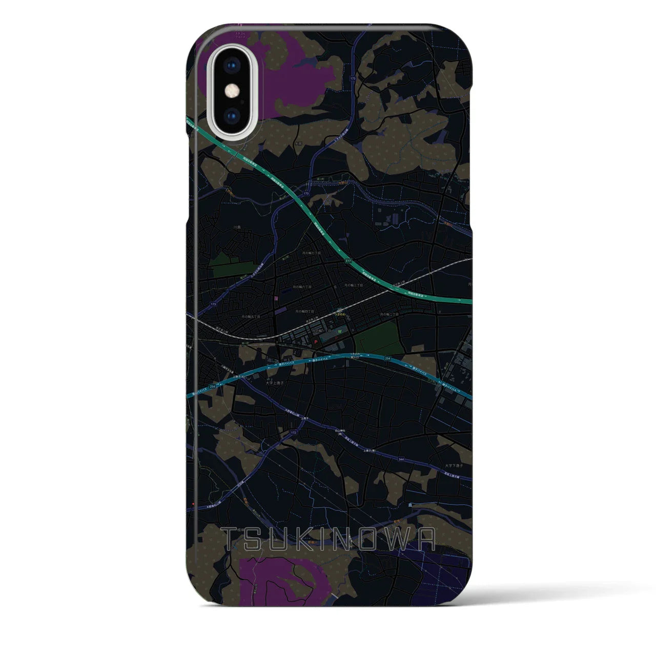 【つきのわ(埼玉県)】地図柄iPhoneケース(バックカバータイプ)