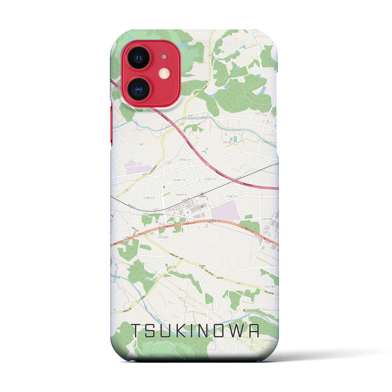 【つきのわ(埼玉県)】地図柄iPhoneケース(バックカバータイプ)