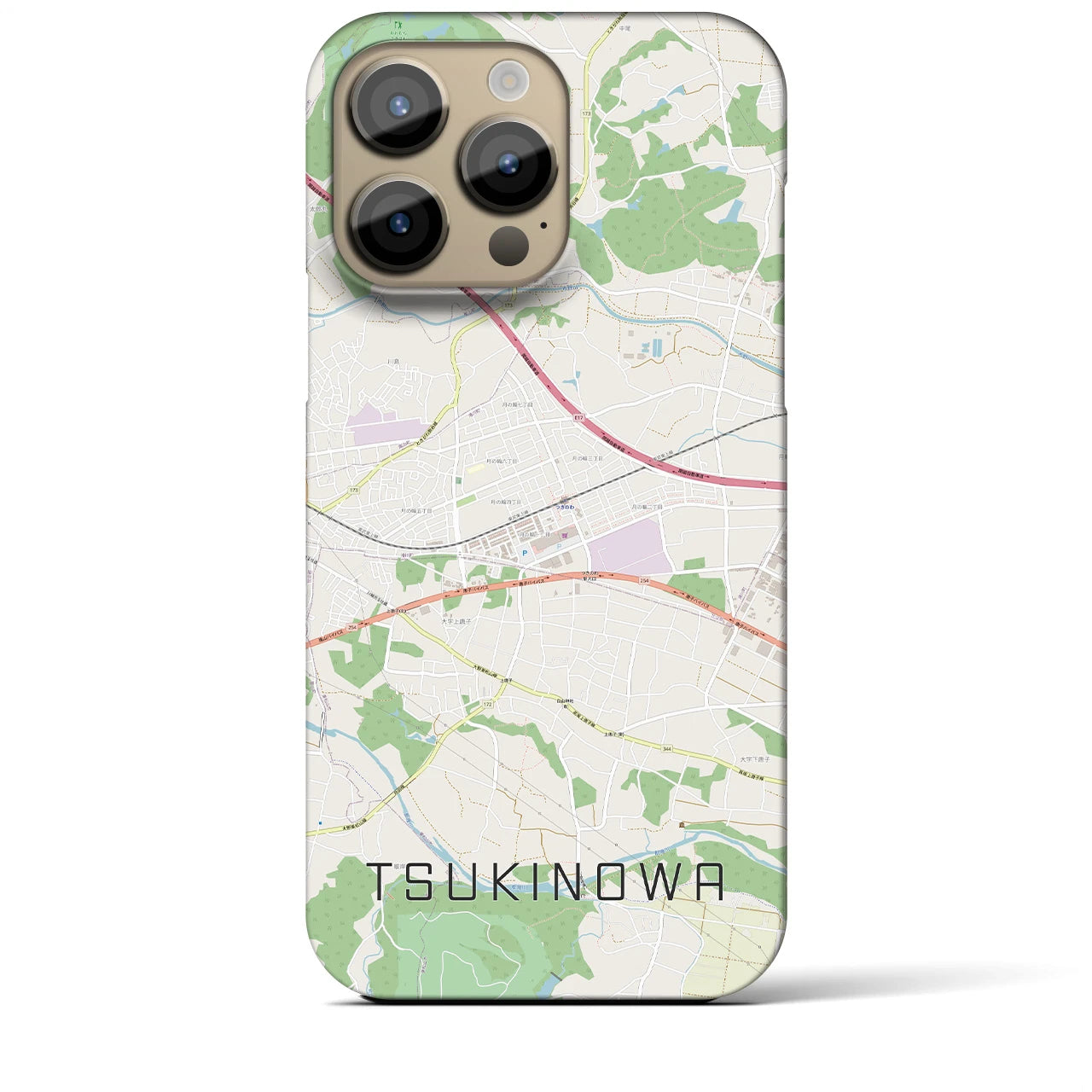 【つきのわ(埼玉県)】地図柄iPhoneケース(バックカバータイプ)