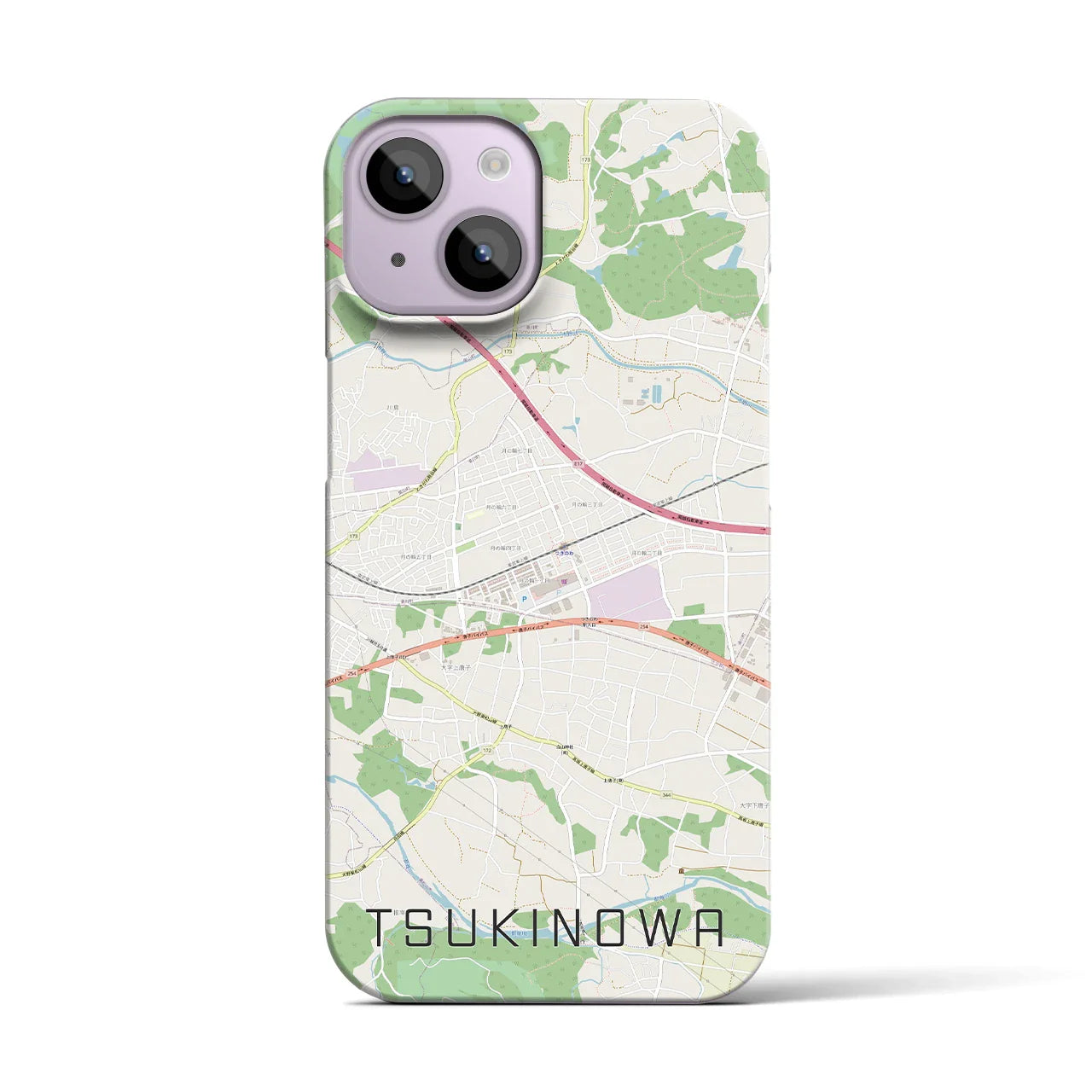 【つきのわ(埼玉県)】地図柄iPhoneケース(バックカバータイプ)