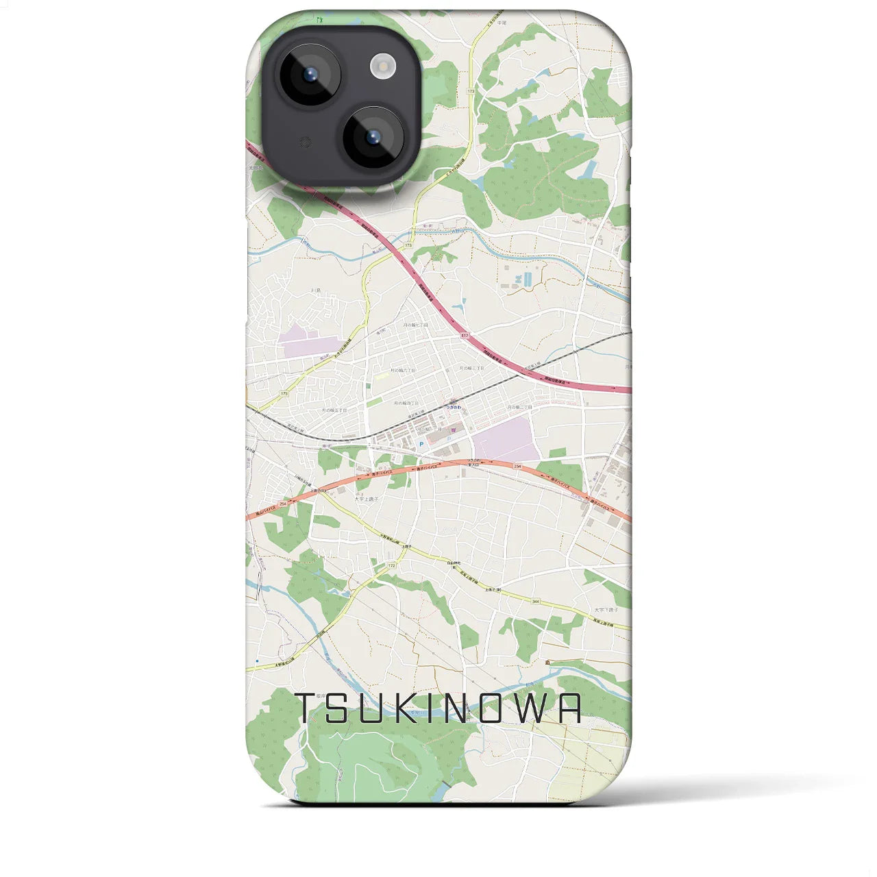 【つきのわ(埼玉県)】地図柄iPhoneケース(バックカバータイプ)