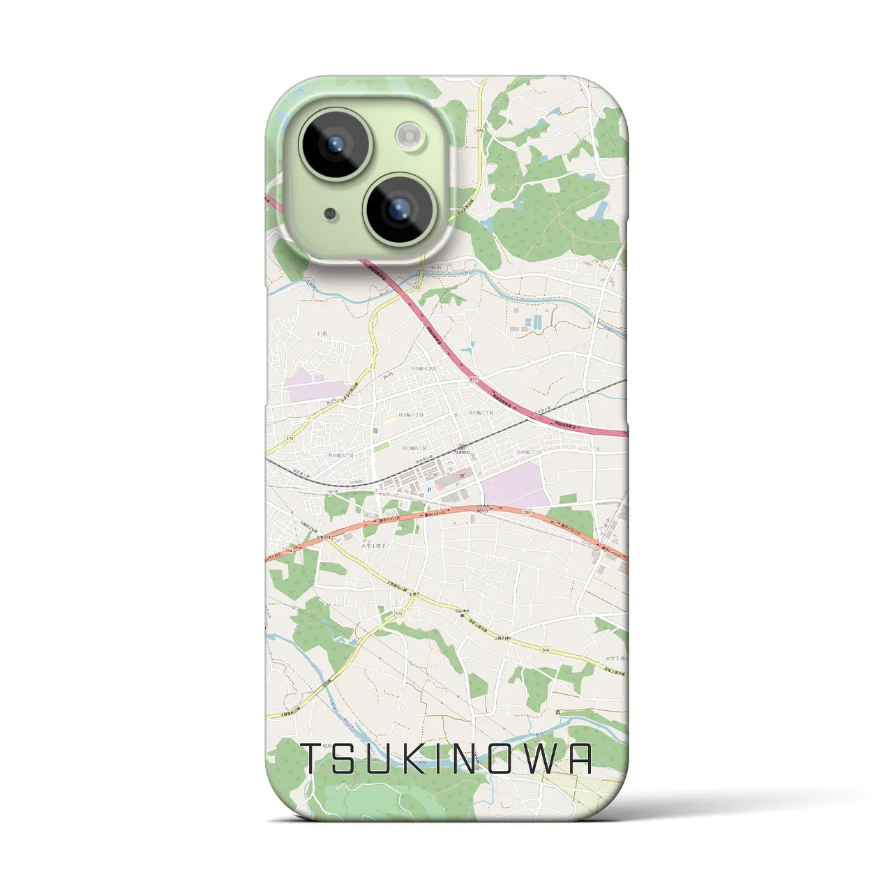 【つきのわ(埼玉県)】地図柄iPhoneケース(バックカバータイプ)