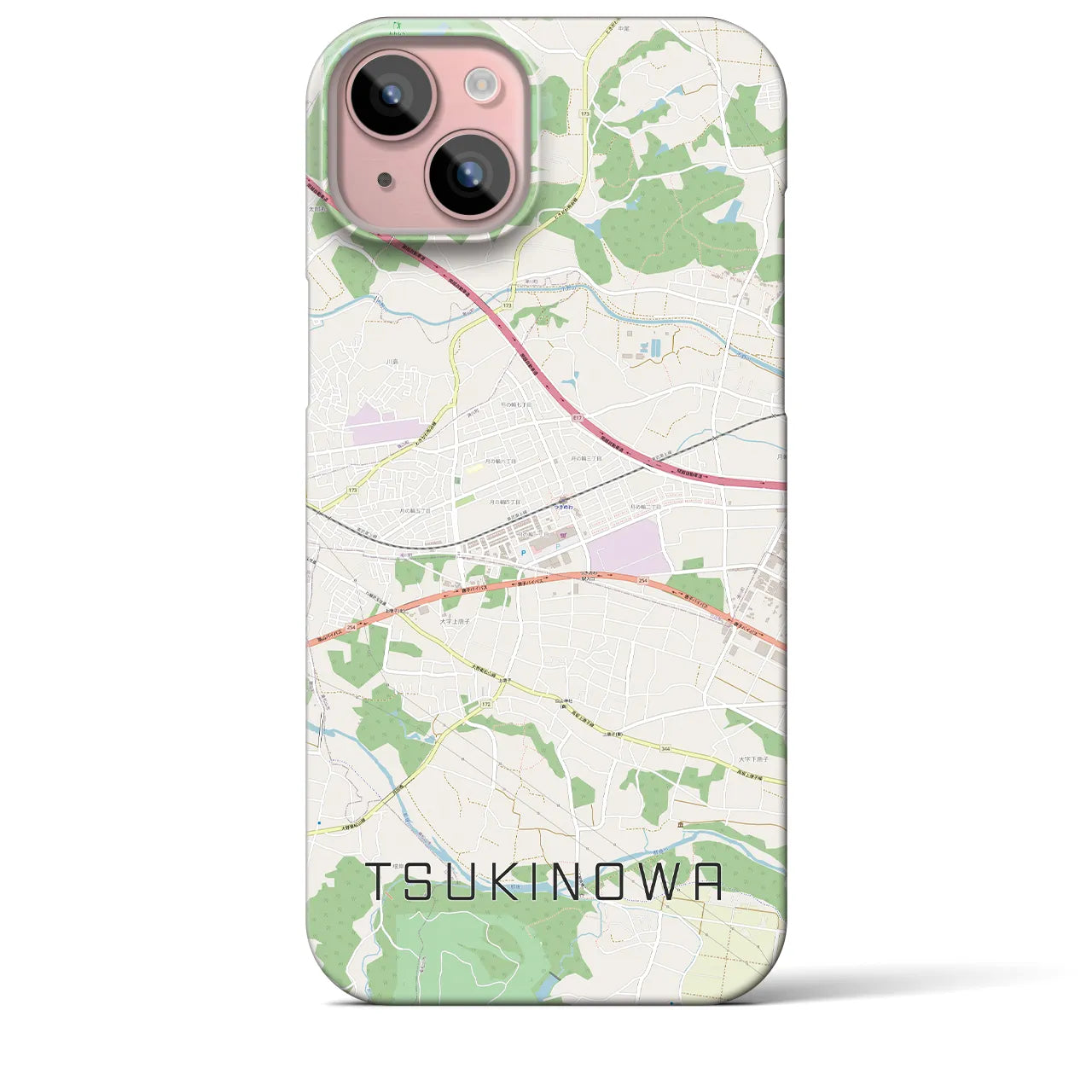 【つきのわ(埼玉県)】地図柄iPhoneケース(バックカバータイプ)