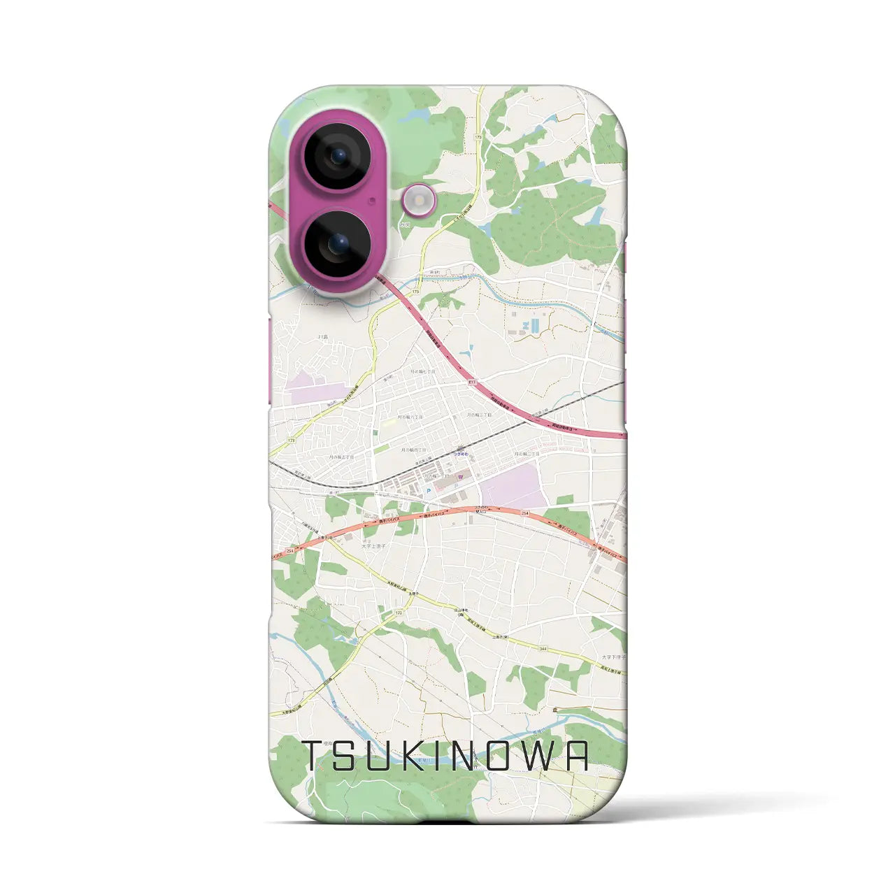 【つきのわ(埼玉県)】地図柄iPhoneケース(バックカバータイプ)
