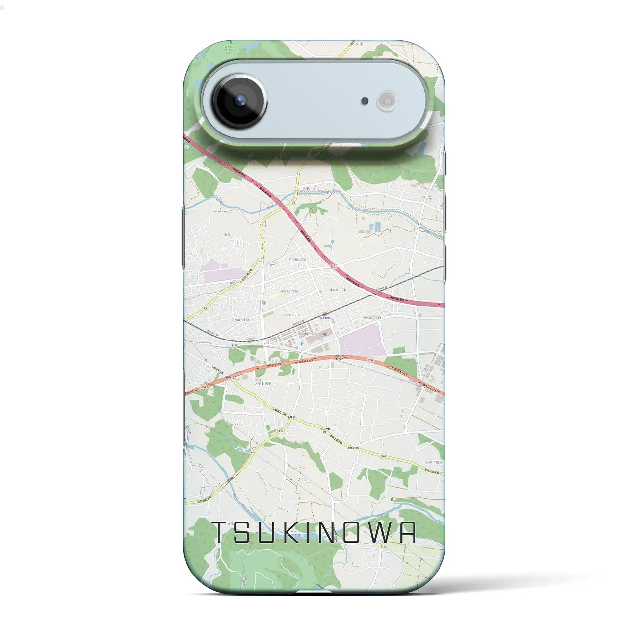 【つきのわ(埼玉県)】地図柄iPhoneケース(バックカバータイプ)