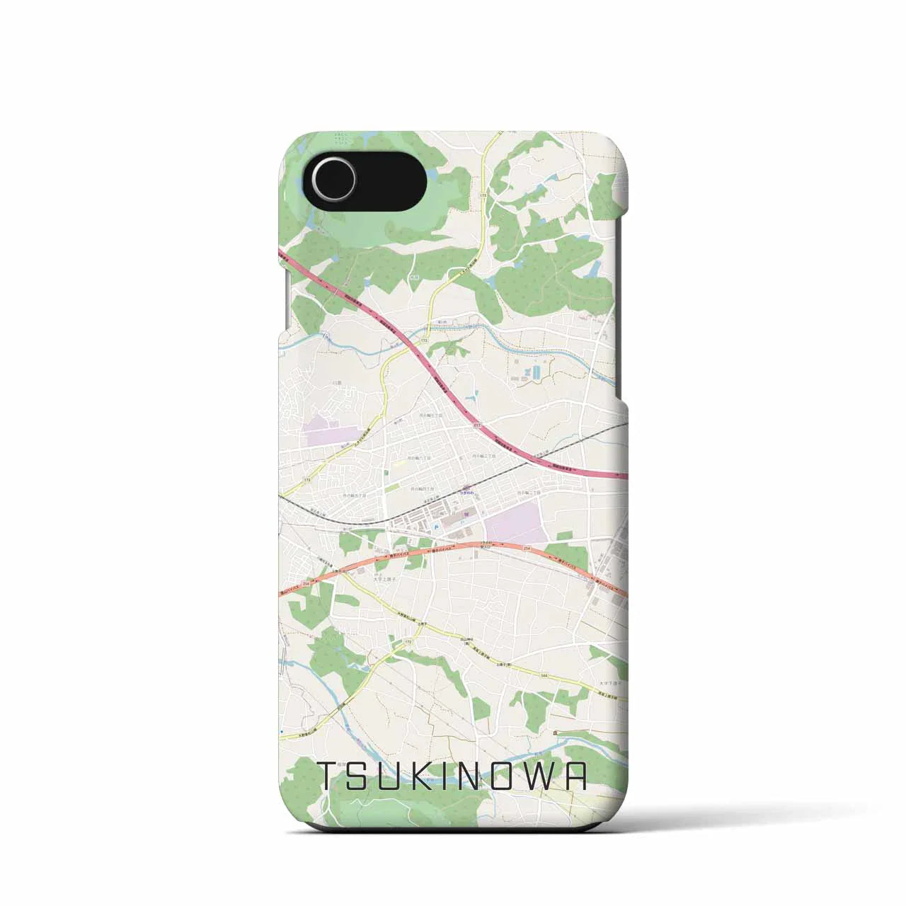 【つきのわ(埼玉県)】地図柄iPhoneケース(バックカバータイプ)