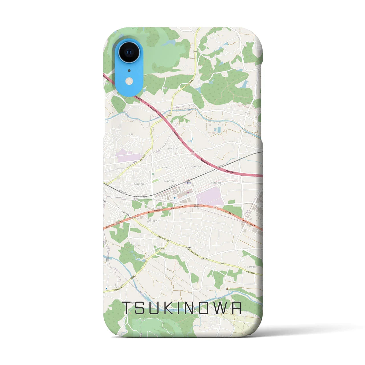 【つきのわ(埼玉県)】地図柄iPhoneケース(バックカバータイプ)