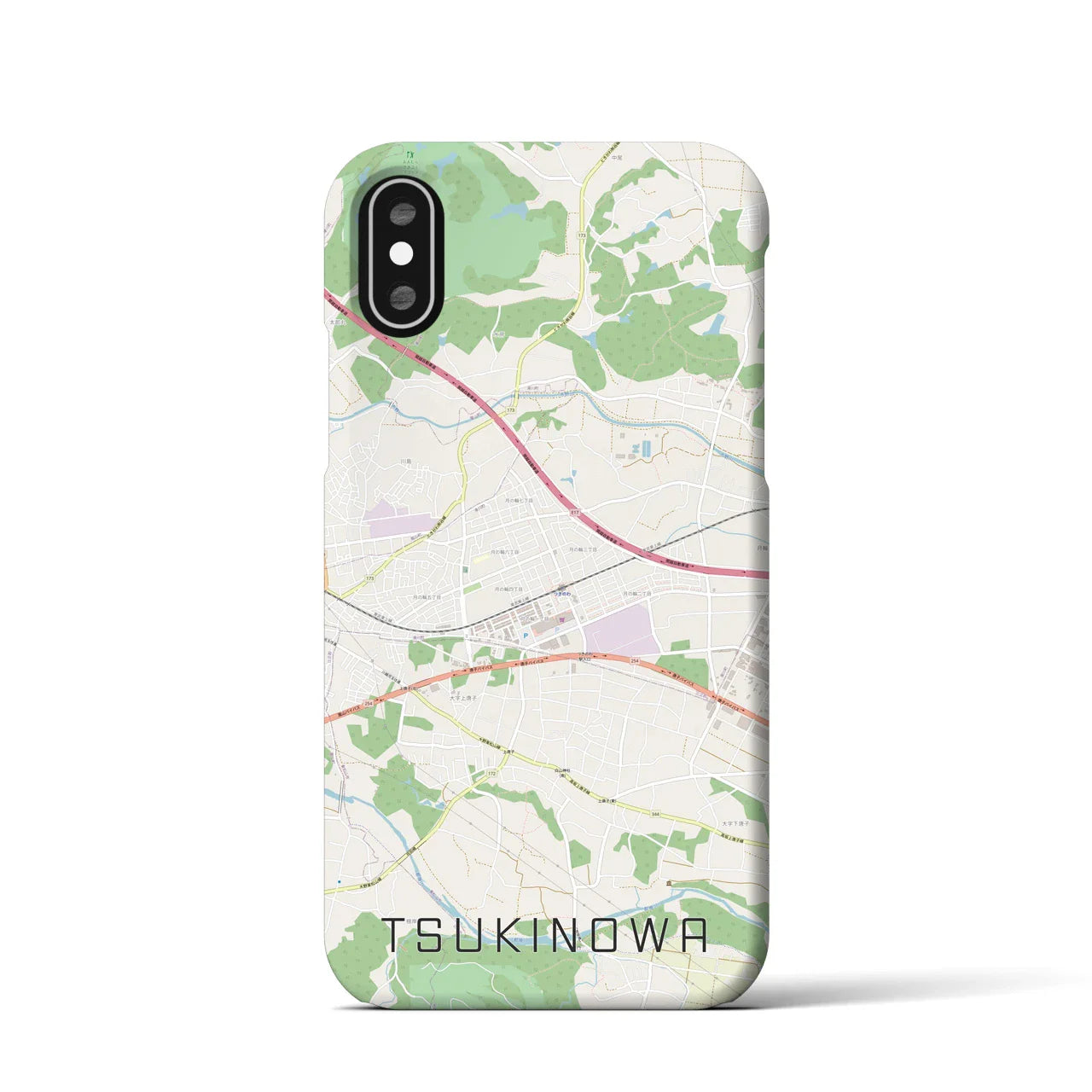 【つきのわ(埼玉県)】地図柄iPhoneケース(バックカバータイプ)