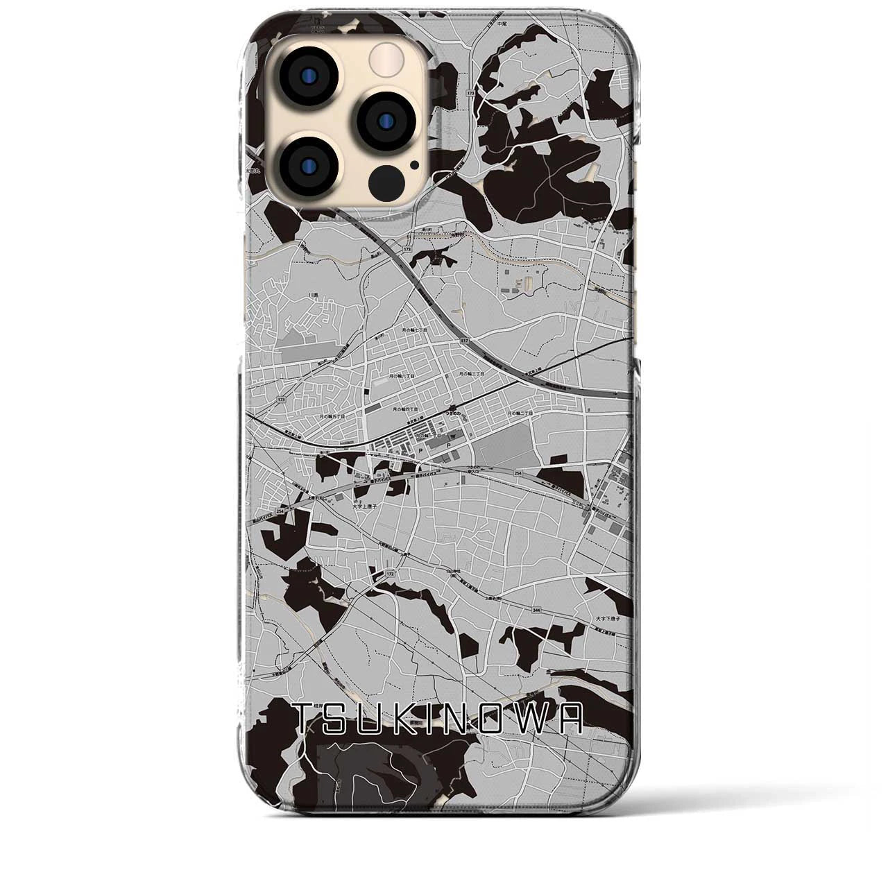 【つきのわ(埼玉県)】地図柄iPhoneケース(クリアタイプ)