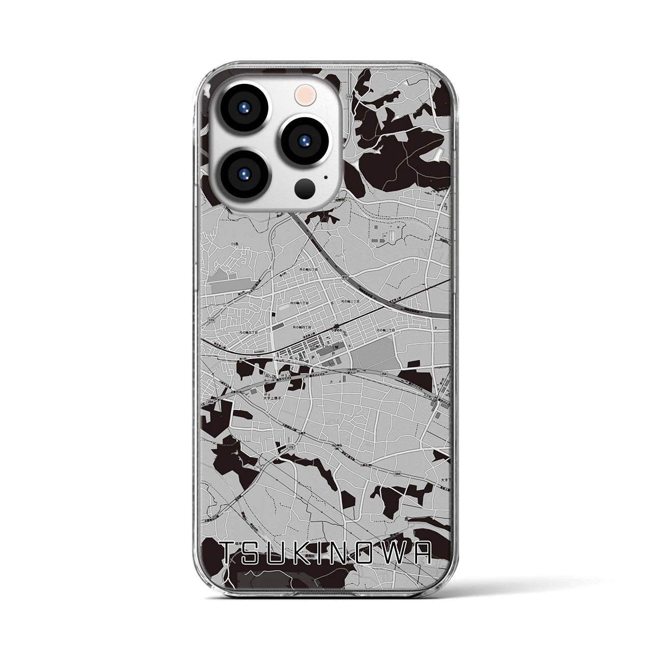 【つきのわ(埼玉県)】地図柄iPhoneケース(クリアタイプ)