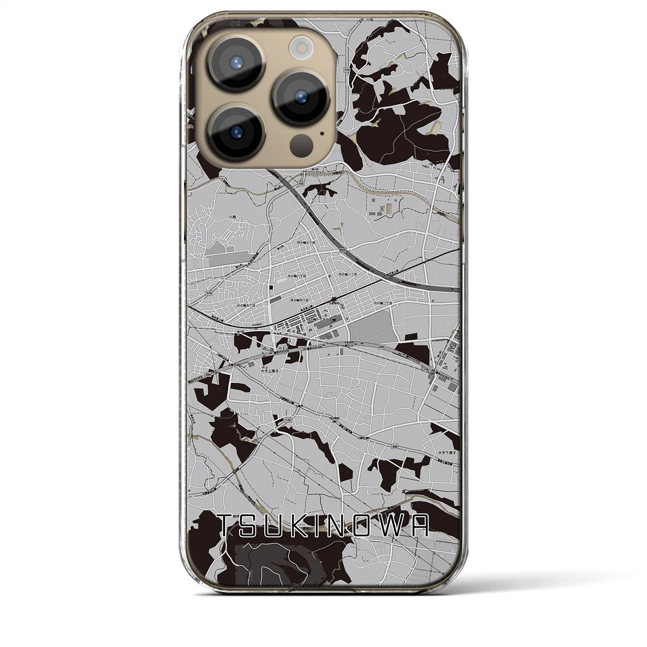 【つきのわ(埼玉県)】地図柄iPhoneケース(クリアタイプ)