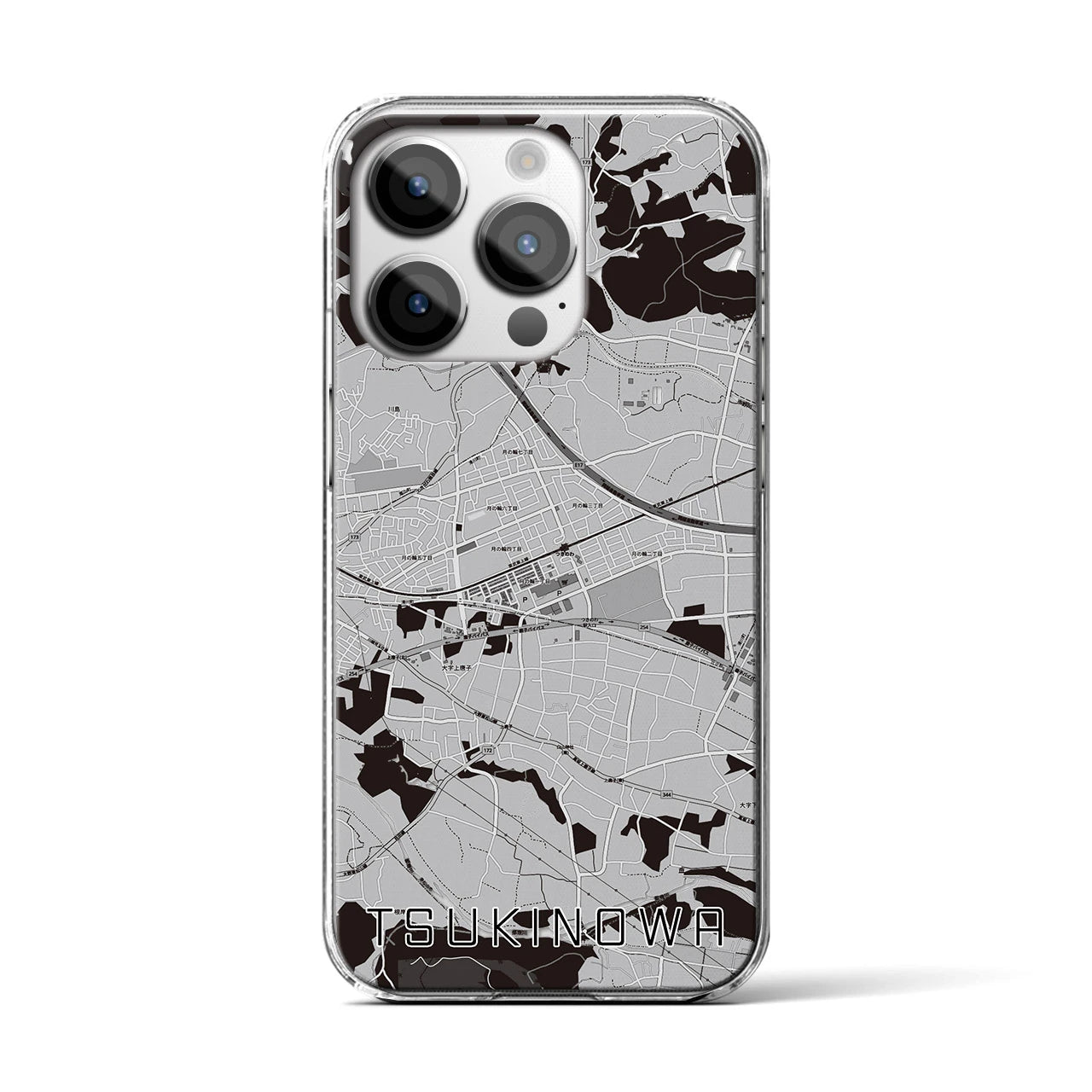 【つきのわ(埼玉県)】地図柄iPhoneケース(クリアタイプ)