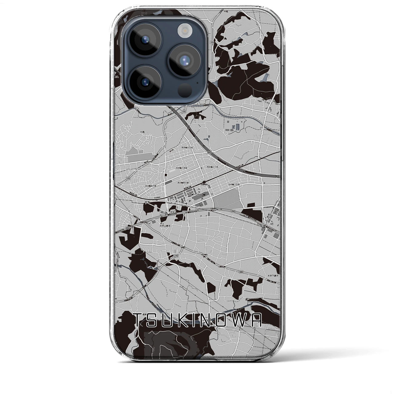 【つきのわ(埼玉県)】地図柄iPhoneケース(クリアタイプ)