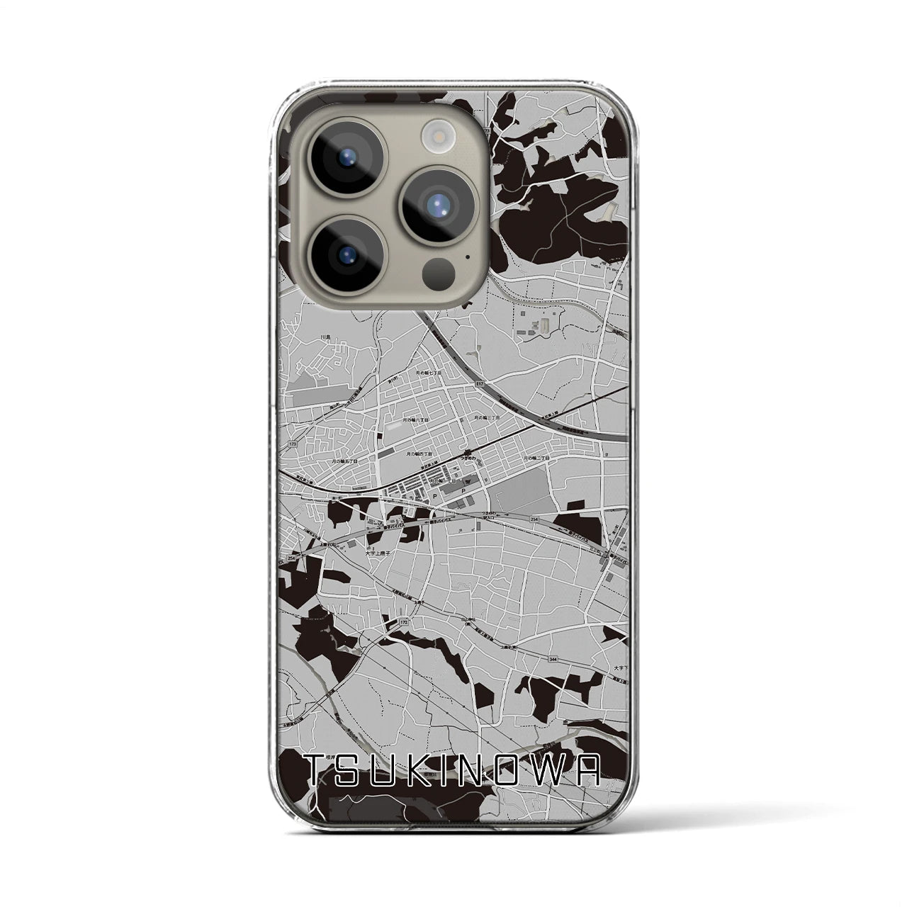 【つきのわ(埼玉県)】地図柄iPhoneケース(クリアタイプ)